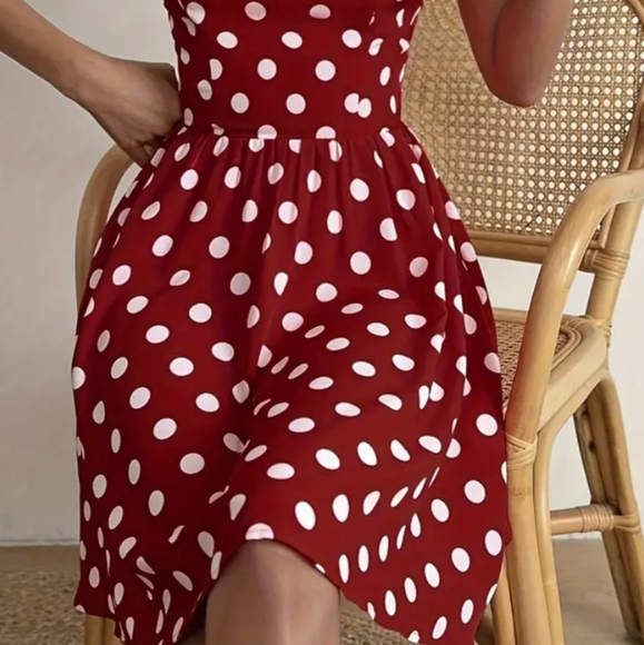 Poka Dot Haulter Neck Dress - Picture 4 of 11
